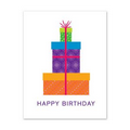 Patterned Packages Economy Birthday Card - White Unlined Envelope
